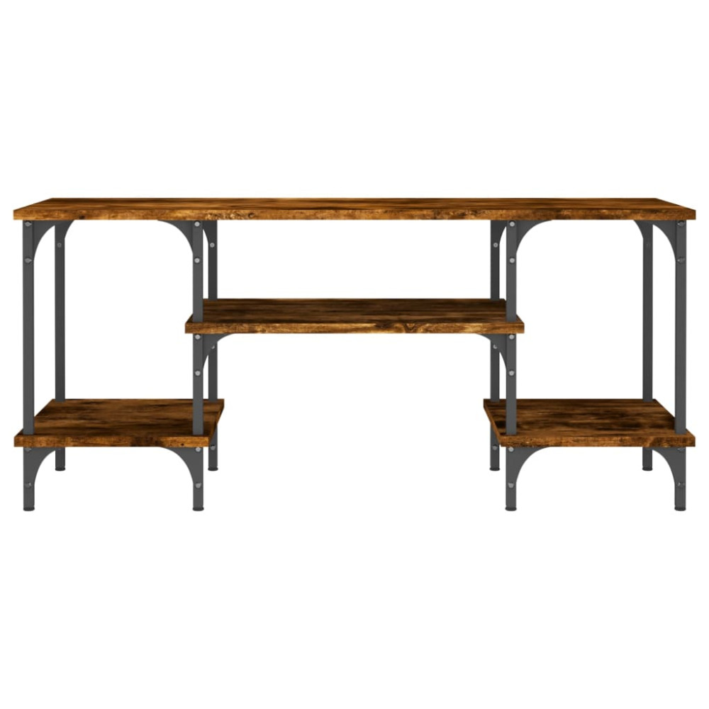 Produktbild för Tv-bänk rökfärgad ek 102x35x45,5 cm konstruerat trä