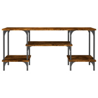 Produktbild för Tv-bänk rökfärgad ek 102x35x45,5 cm konstruerat trä