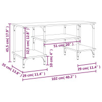 Produktbild för Tv-bänk rökfärgad ek 102x35x45,5 cm konstruerat trä
