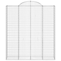 Produktbild för Gabioner bågformade 9 st 200x50x220/240 cm galvaniserat järn