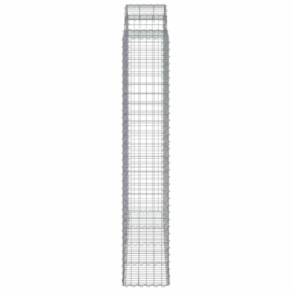 Produktbild för Gabioner bågformade 9 st 200x50x220/240 cm galvaniserat järn