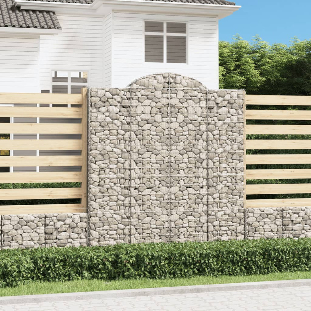 Produktbild för Gabioner bågformade 7 st 200x50x220/240 cm galvaniserat järn