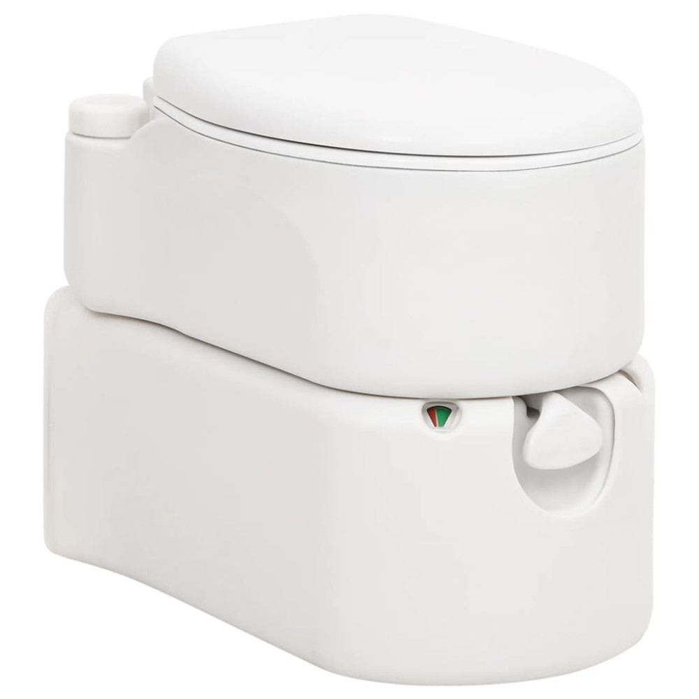 Produktbild för Inbyggd campingtoalett vit 24+17 L HDPE & emalj