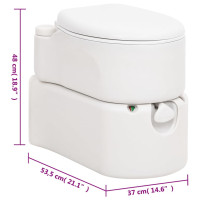 Produktbild för Inbyggd campingtoalett vit 24+17 L HDPE & emalj