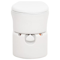 Produktbild för Inbyggd campingtoalett vit 24+17 L HDPE & emalj