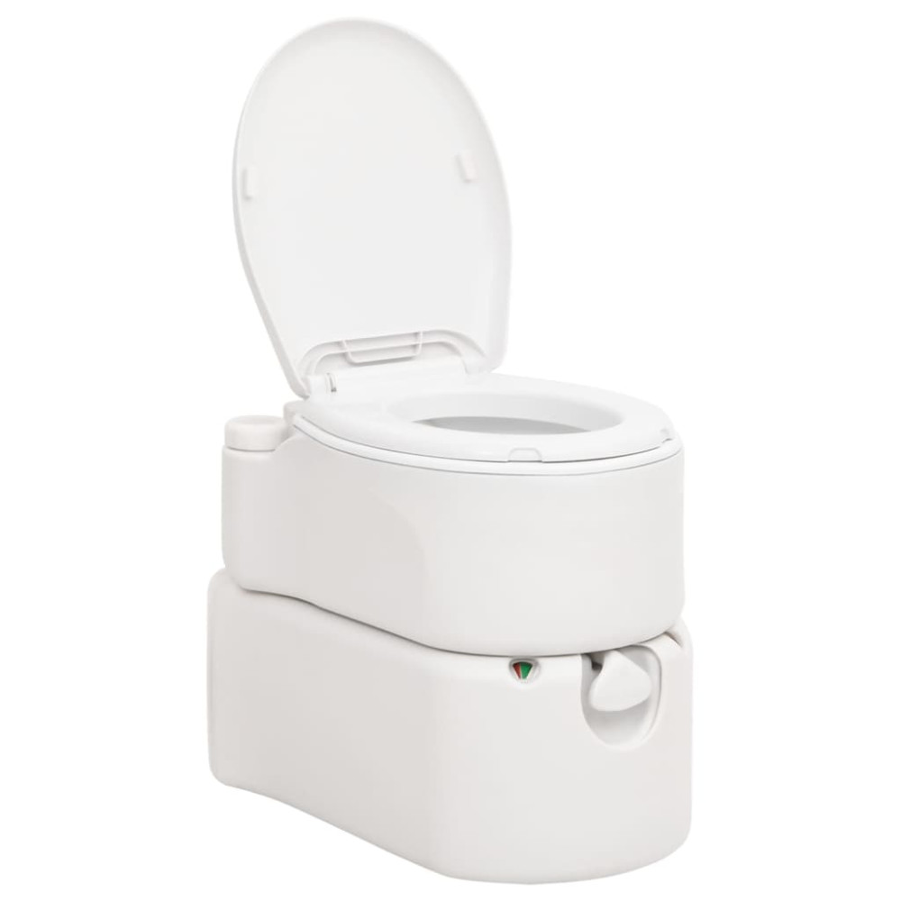 Produktbild för Inbyggd campingtoalett vit 24+17 L HDPE & emalj
