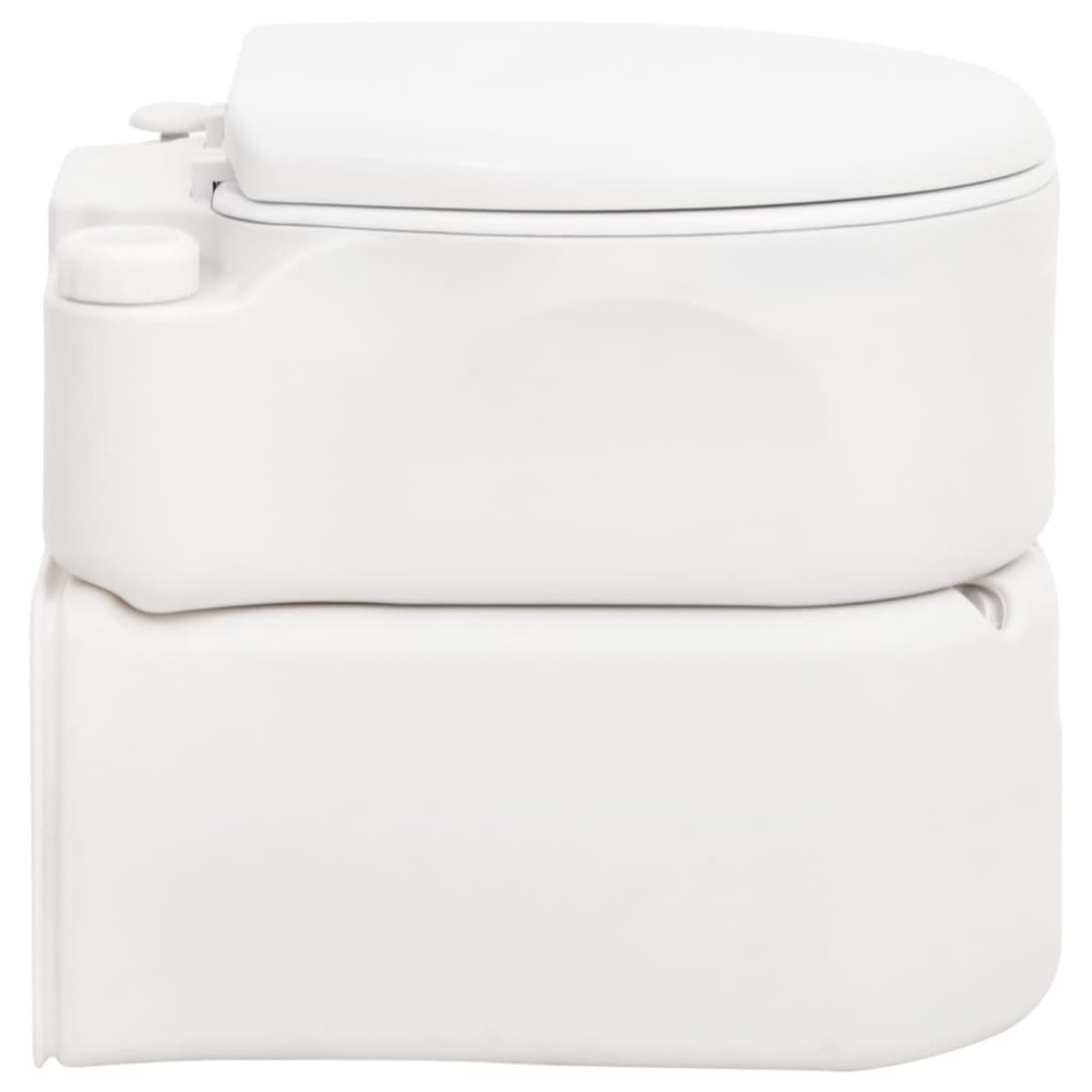 Produktbild för Inbyggd campingtoalett vit 24+17 L HDPE & emalj