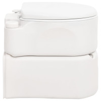Produktbild för Inbyggd campingtoalett vit 24+17 L HDPE & emalj
