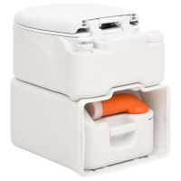 Produktbild för Inbyggd campingtoalett vit 24+17 L HDPE & emalj
