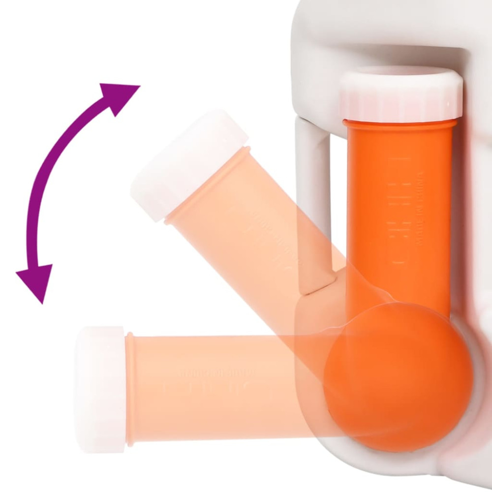 Produktbild för Inbyggd campingtoalett vit 24+17 L HDPE & emalj