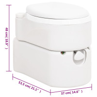 Produktbild för Inbyggd campingtoalett vit 24+17 L HDPE & PP