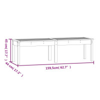 Produktbild för Trädgårdsbänk 2-sits 159,5x44x45 cm massiv furu