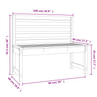 Produktbild för Trädgårdsbänk 109 cm massiv furu