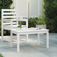 Produktbild för Trädgårdsbord vit 82,5x50,5x45 cm massiv furu