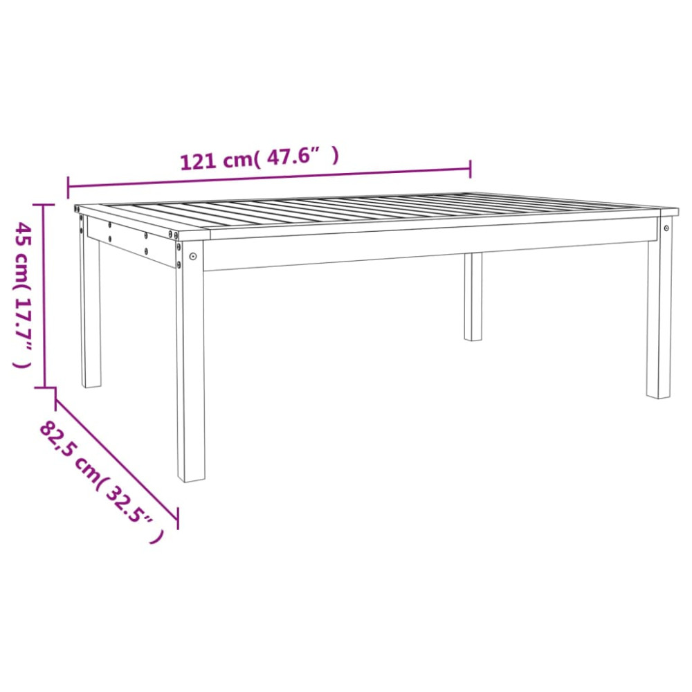 Produktbild för Trädgårdsbord 121x82,5x45 cm massivt douglasträ