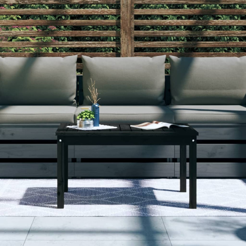 Produktbild för Trädgårdsbord svart 82,5x50,5x45 cm massiv furu