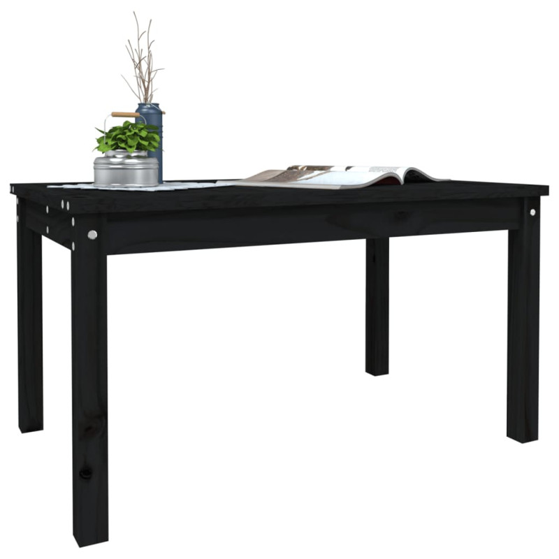 Produktbild för Trädgårdsbord svart 82,5x50,5x45 cm massiv furu
