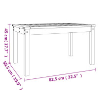 Produktbild för Trädgårdsbord 82,5x50,5x45 cm massiv furu