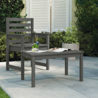 Produktbild för Trädgårdsbord grå 82,5x50,5x45 cm massiv furu