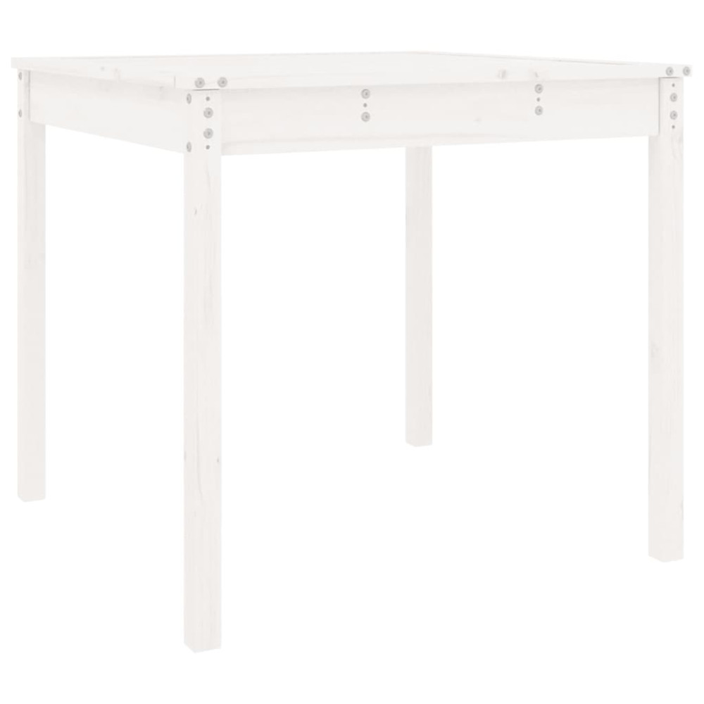 Produktbild för Trädgårdsbord vit 82,5x82,5x76 cm massiv furu