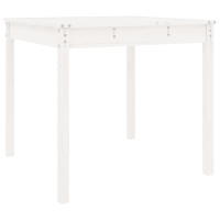 Produktbild för Trädgårdsbord vit 82,5x82,5x76 cm massiv furu