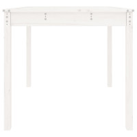 Produktbild för Trädgårdsbord vit 82,5x82,5x76 cm massiv furu