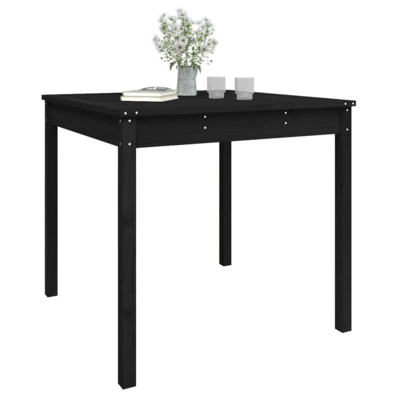 Produktbild för Trädgårdsbord svart 82,5x82,5x76 cm massiv furu