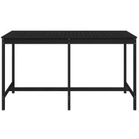 Produktbild för Trädgårdsbord svart 203,5x90x110 cm massiv furu