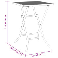 Produktbild för Trädgårdsbord hopfällbart antracit 50x50x72 cm stålnät