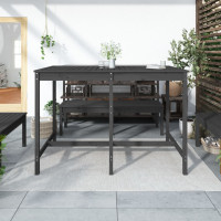 Produktbild för Trädgårdsbord grå 159,5x82,5x110 cm massiv furu