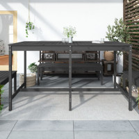 Produktbild för Trädgårdsbord grå 203,5x90x110 cm massiv furu