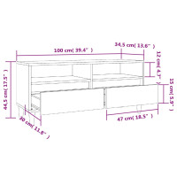 Produktbild för Tv-bänk vit 100x34,5x44,5 cm konstruerat trä