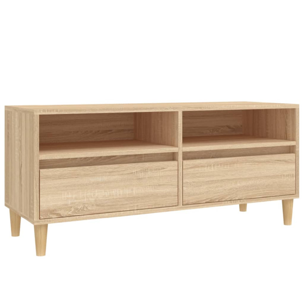 Produktbild för Tv-bänk sonoma-ek 100x34,5x44,5 cm konstruerat trä