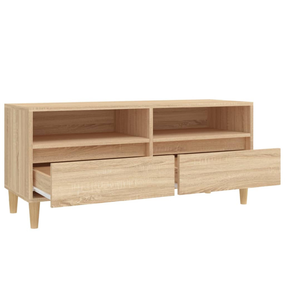Produktbild för Tv-bänk sonoma-ek 100x34,5x44,5 cm konstruerat trä
