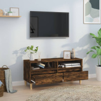 Produktbild för Tv-bänk rökfärgad ek 100x34,5x44,5 cm konstruerat trä