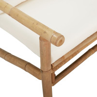 Produktbild för Loungegrupp 5 delar gräddvita dynor bambu