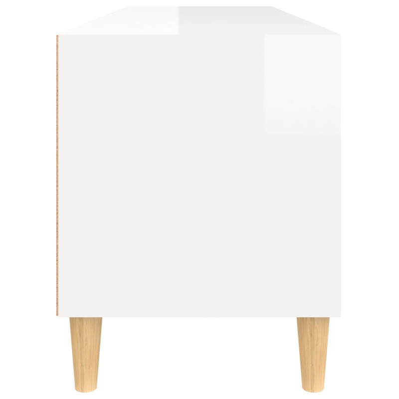 Produktbild för Tv-bänk vit högglans 100x34,5x44,5 cm konstruerat trä