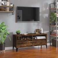 Produktbild för Tv-bänk rökfärgad ek 100x34,5x44,5 cm konstruerat trä