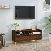Miniatyr av produktbild för Tv-bänk brun ek 100x34,5x44,5 cm konstruerat trä