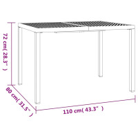 Produktbild för Trädgårdsbord antracit 110x80x72 cm stål