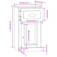 Produktbild för Sidoskåp vit 40x50x75 cm konstruerat trä