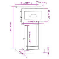 Produktbild för Sidoskåp rökfärgad ek 40x50x75 cm konstruerat trä