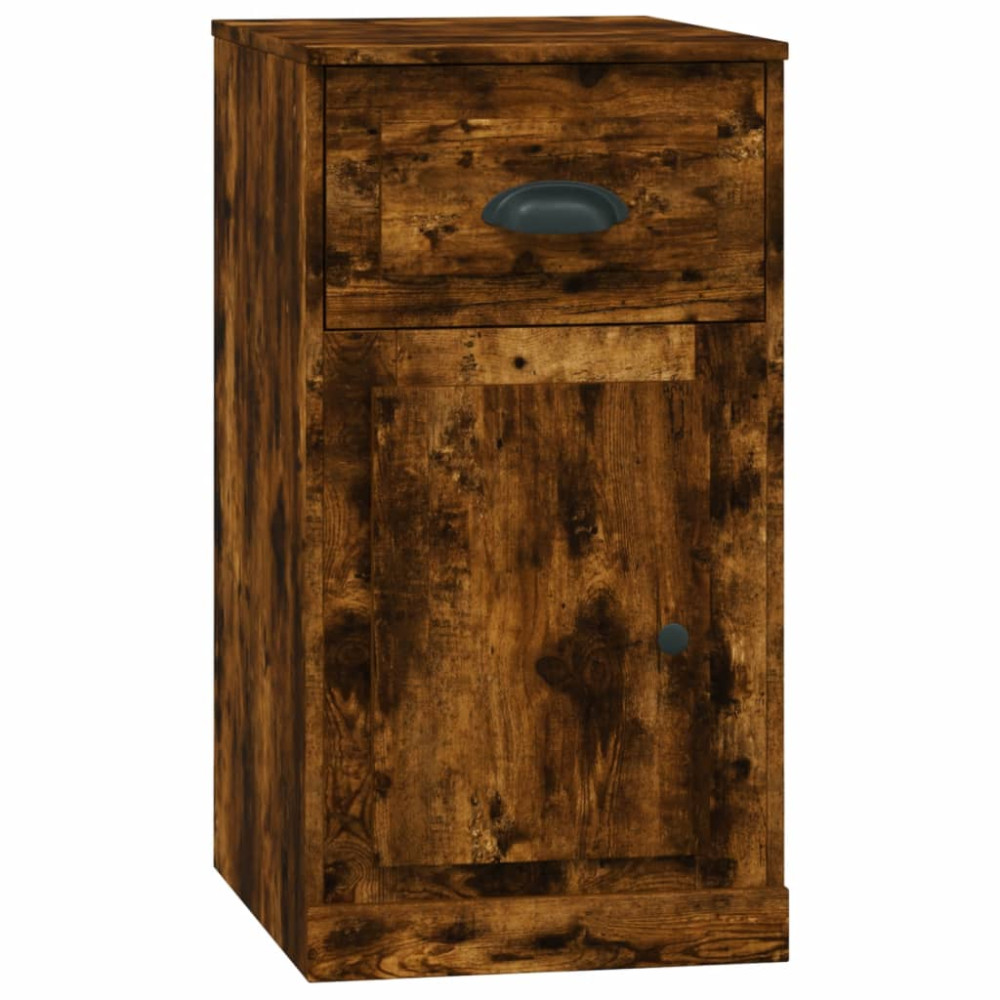 Produktbild för Sidoskåp rökfärgad ek 40x50x75 cm konstruerat trä