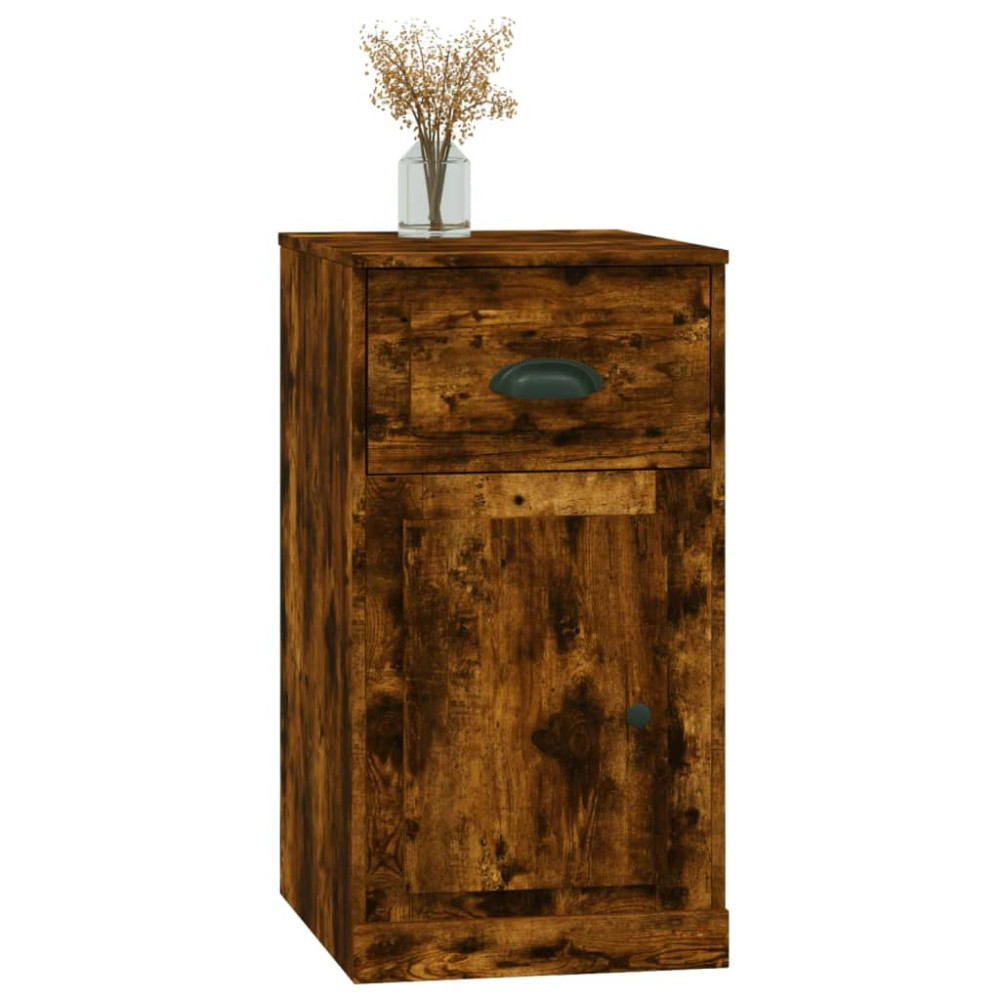 Produktbild för Sidoskåp rökfärgad ek 40x50x75 cm konstruerat trä
