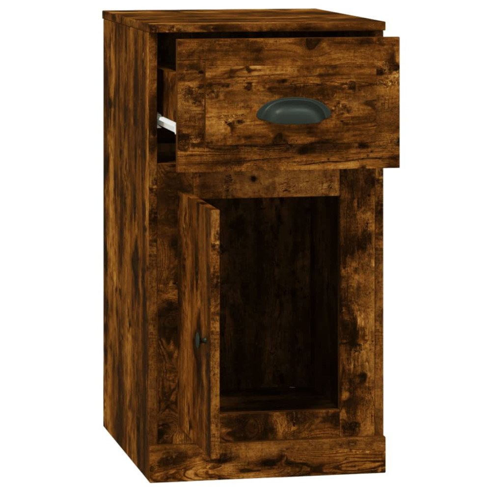 Produktbild för Sidoskåp rökfärgad ek 40x50x75 cm konstruerat trä