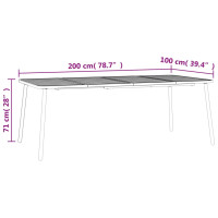 Miniatyr av produktbild för Trädgårdsbord antracit 200x100x71 cm stål