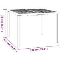 Produktbild för Trädgårdsbord antracit 100x100x72 cm stål