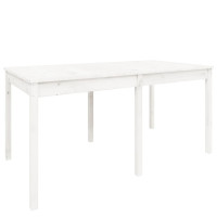 Produktbild för Trädgårdsbord vit 159,5x82,5x76 cm massiv furu