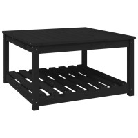 Miniatyr av produktbild för Trädgårdsbord svart 82,5x82,5x45 cm massiv furu