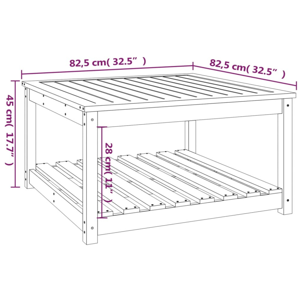 Produktbild för Trädgårdsbord 82,5x82,5x45 cm massivt douglasträ